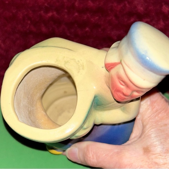 Vintage Dutch Boy in Volendam Worker Pants and Clogs ceramic vase planter 1940’s - Picture 5 of 8